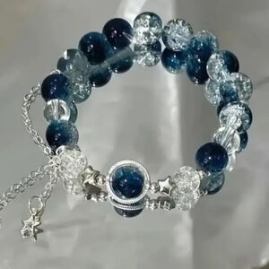 Ladies Blue Hand crafted Charm Bracelet